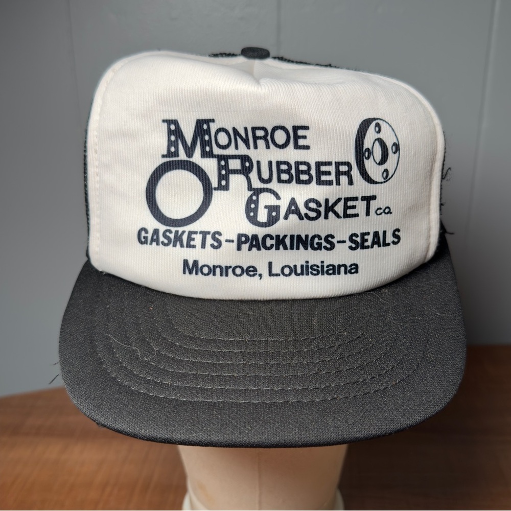 Vintage Monroe Rubber Gasket Co. Snapback Trucker Hat